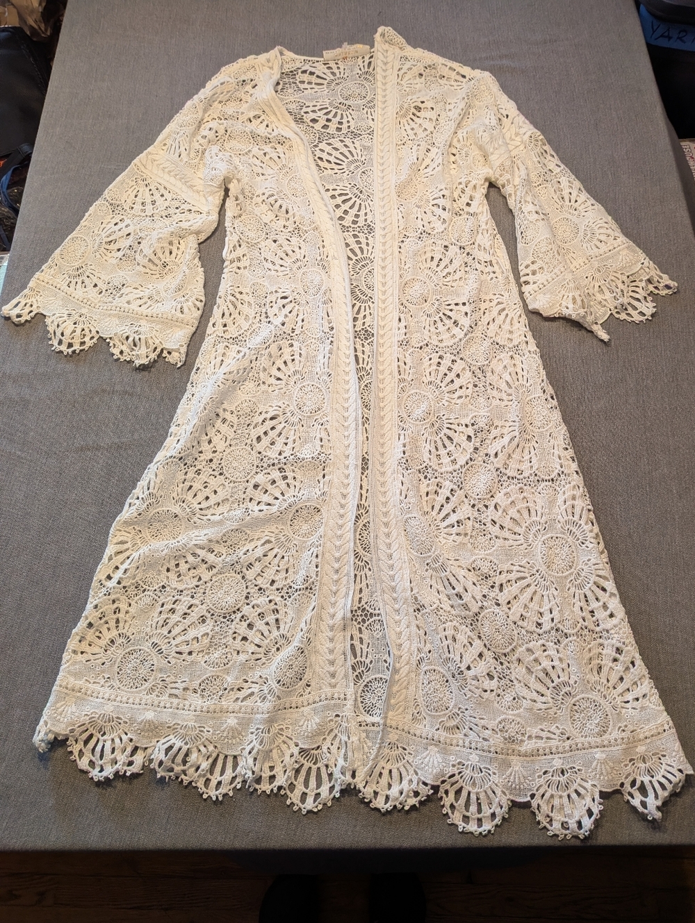 Jen's Pirate Booty Duster Maxi Women's Size Medium/LG Gauze White No Waist Tie